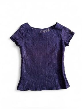Women's Purple Lace Short-Sleeve Top